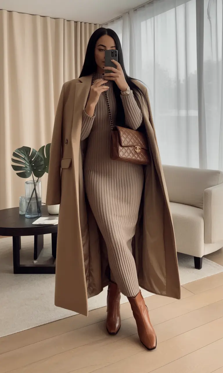early fall outfits Timeless Neutrals with a Modern Silhouette