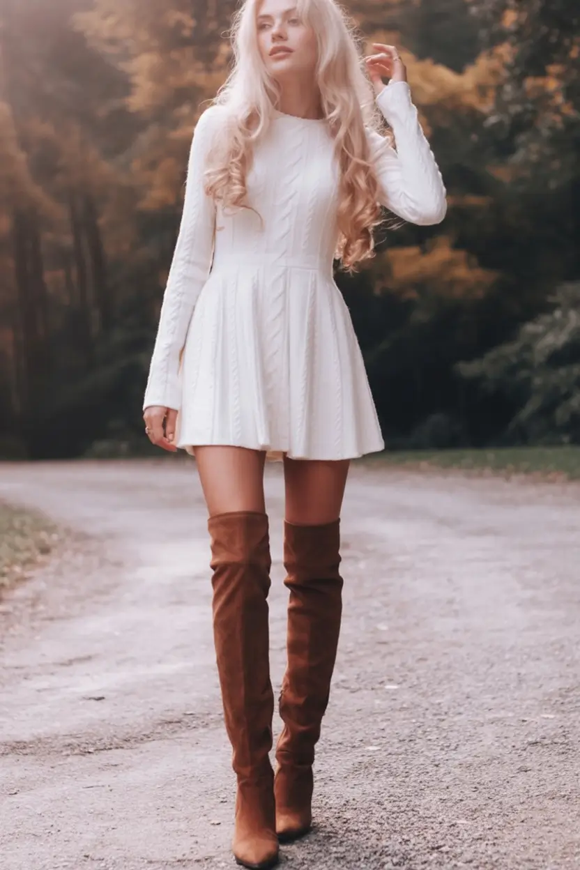 early fall outfits Modern Fairytale in a Sweater Dress