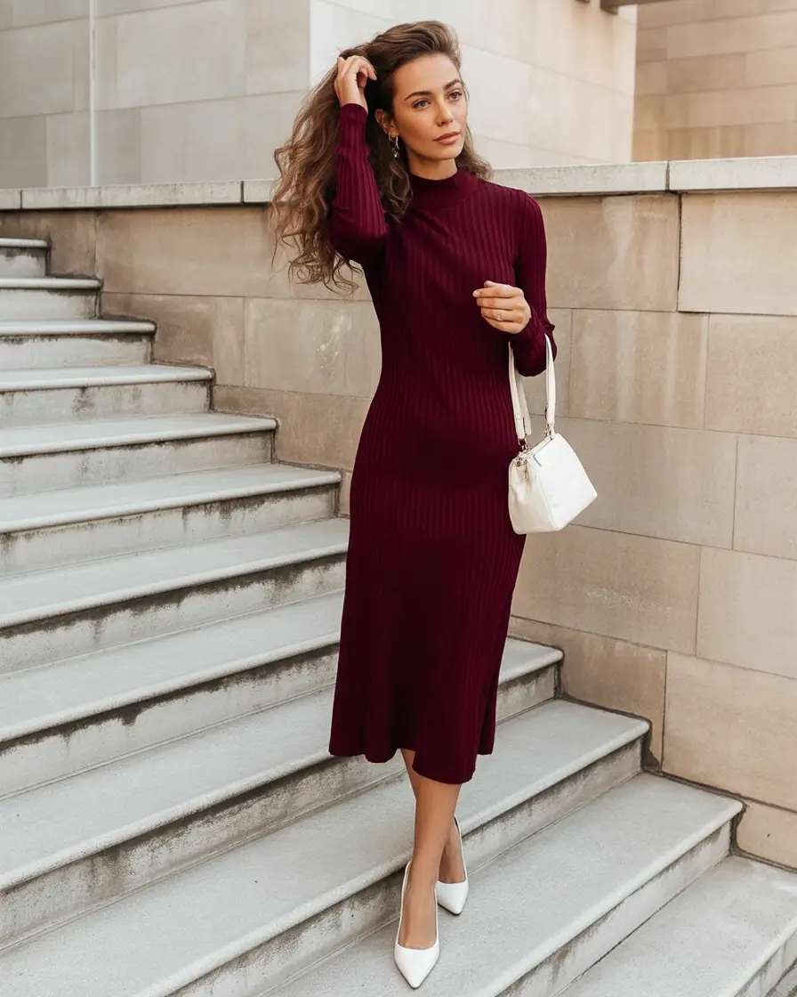early fall outfits Sleek Simplicity with a Pop of Depth