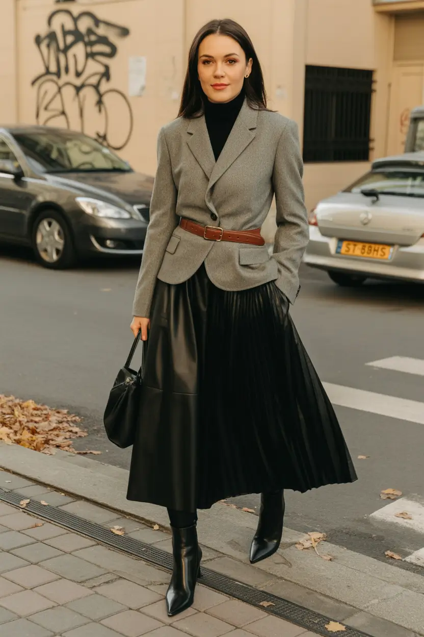 early fall outfits Soft Academia Meets Urban Chic