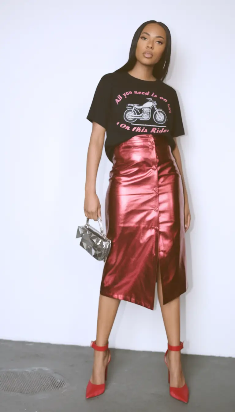 fall-skirt-outfits-Metallic-Energy-With-an-Attitude