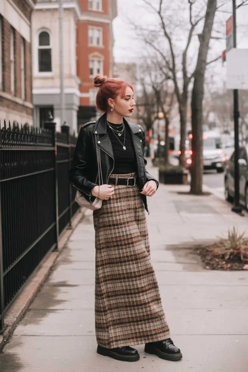 fall-skirt-outfits-Soft-Grunge-Meets-Autumn-Layers