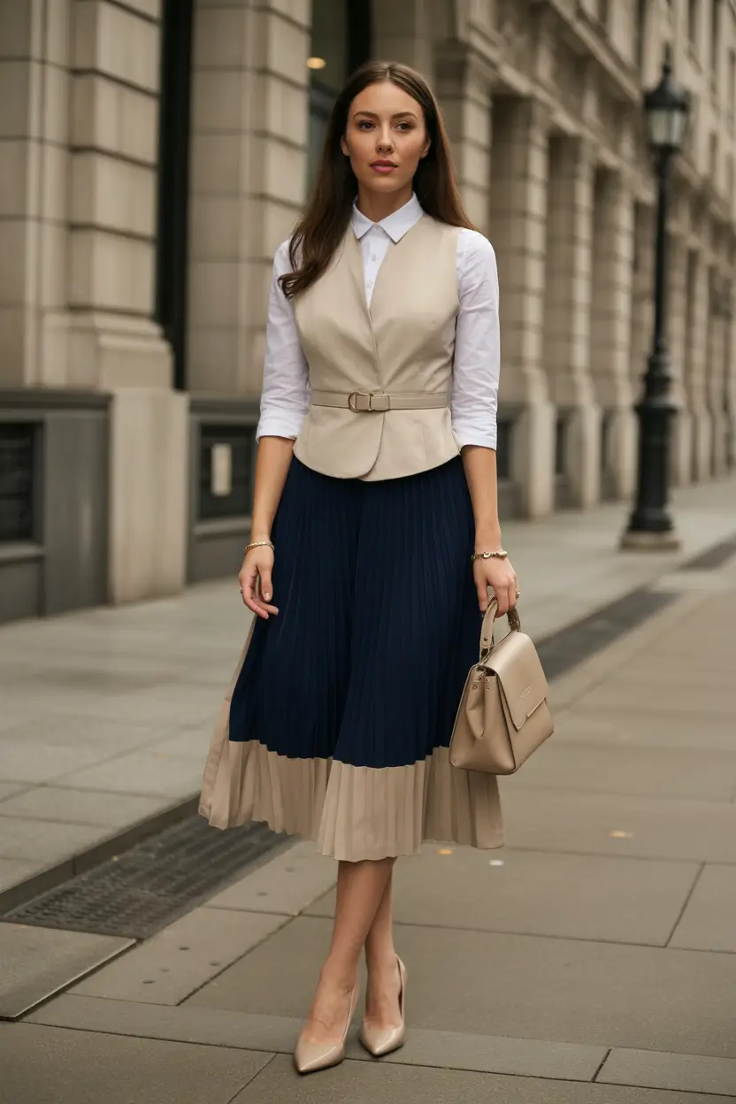 fall-skirt-outfits-Neutral-Chic-With-a-Touch-of-Academia