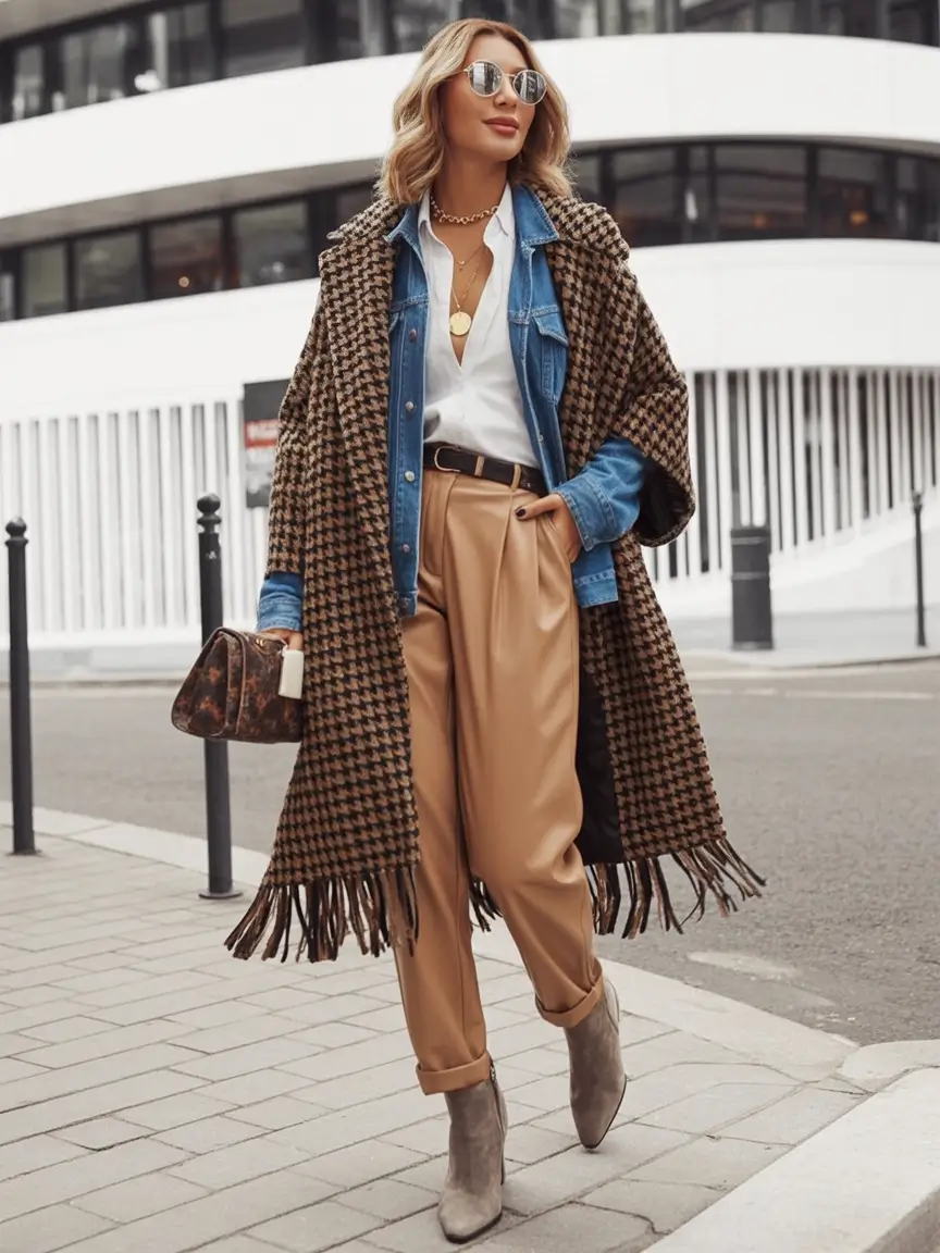 layering for fall outfits Fringe Drama and Elevated Denim