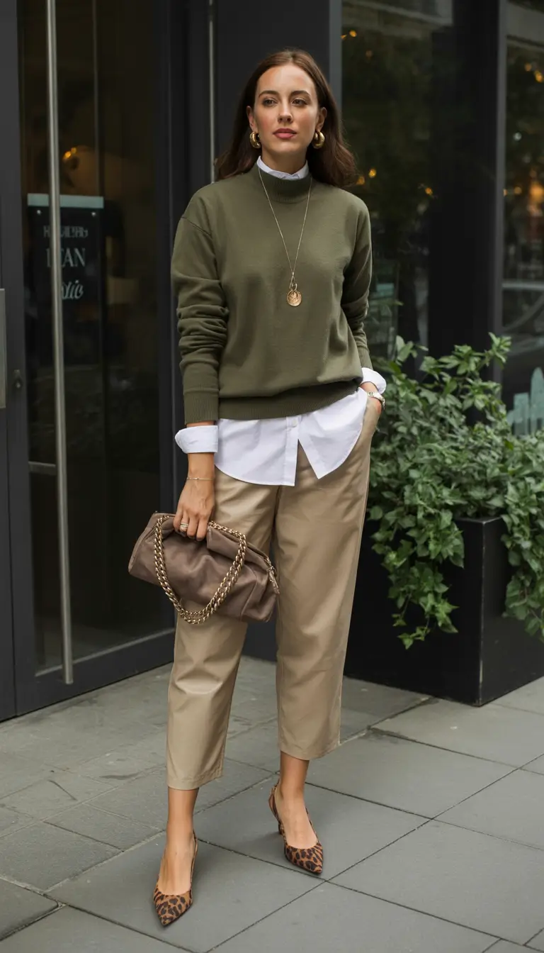 layering for fall outfits Effortless Preppy with a Twist of Casual Chic