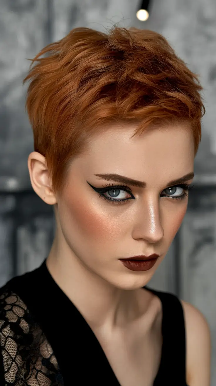 Fall pixie haircut Burnt Copper Texture Luxe
