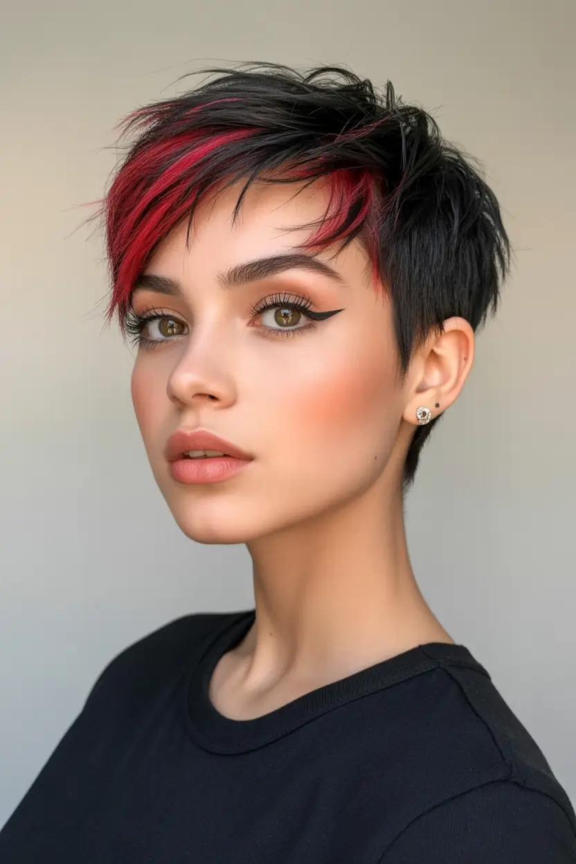 Fall pixie haircut Crimson Tips Rebel Cut