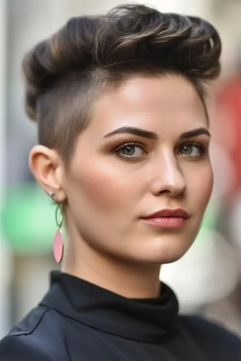 Fall pixie haircut Voluminous Tapered Pompadour