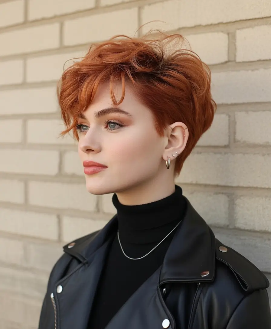 Fall pixie haircut Textured Ember Flip Pixie