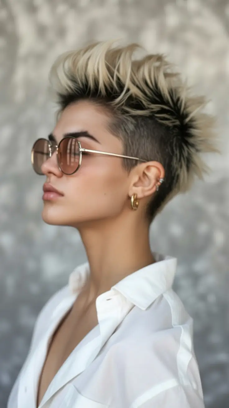 Fall pixie haircut Frosted Spiked Undercut