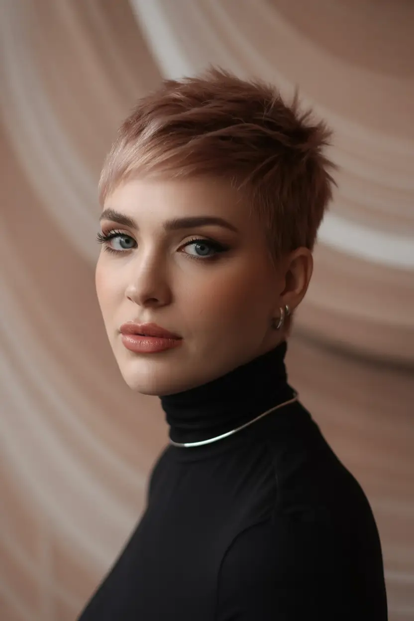 Fall pixie haircut Neutral-Toned Rose Pixie
