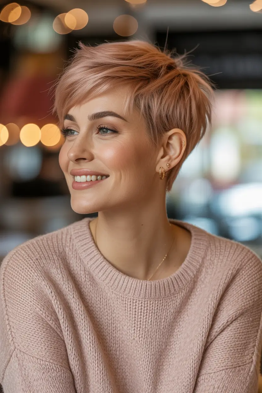 Fall pixie haircut Blush Glow Crop