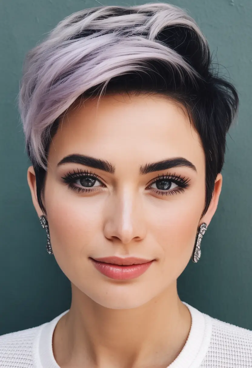Fall pixie haircut Soft Shadow Lilac Sweep