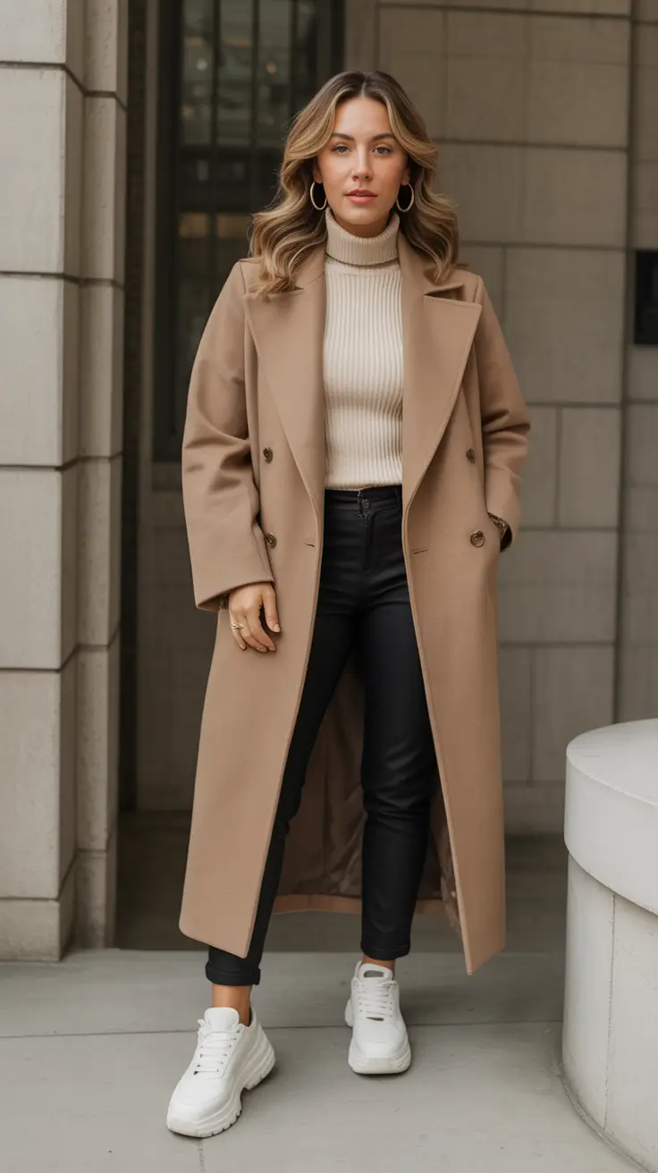 2025 women work The Camel Coat Comeback