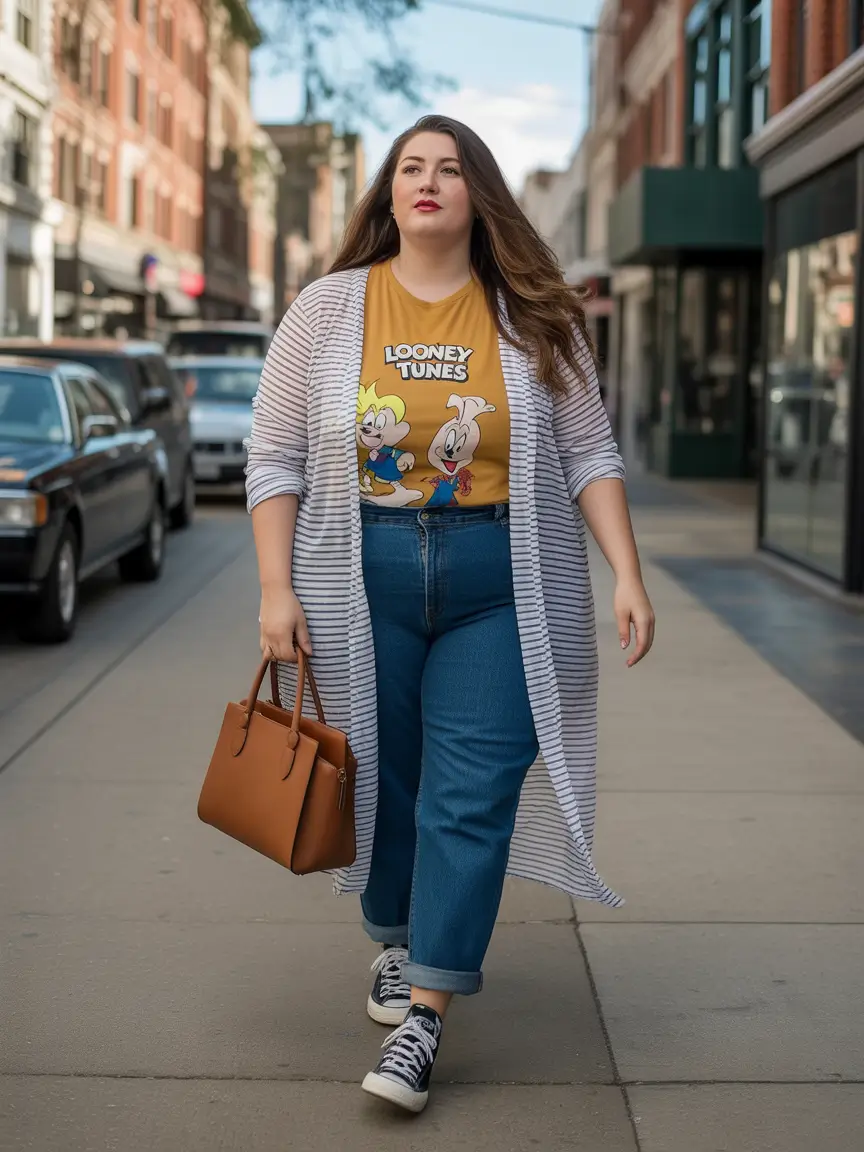 plus size fall fashion Graphic Tee Energy Meets Elevated Street