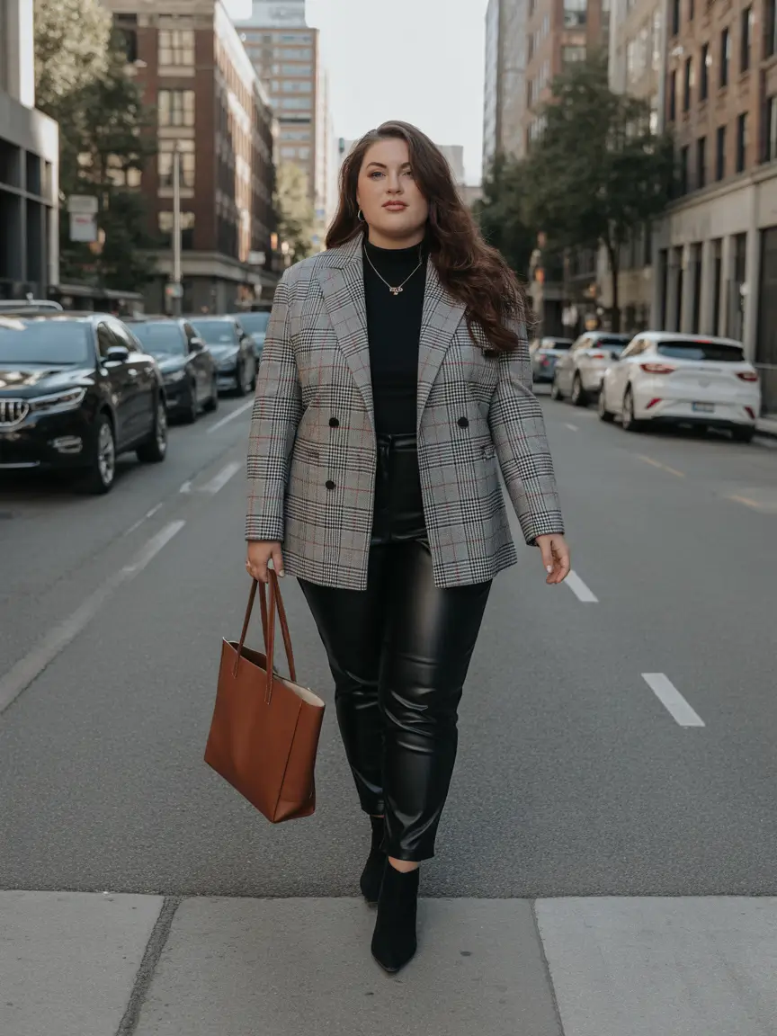 plus size fall fashion City Sleek with a Touch of Texture