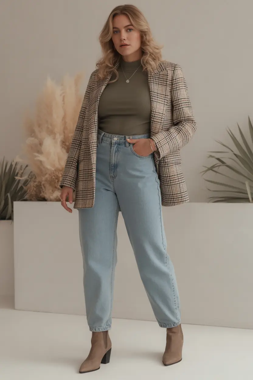 plus size fall fashion Soft Neutrals for a Casual Business Vibe
