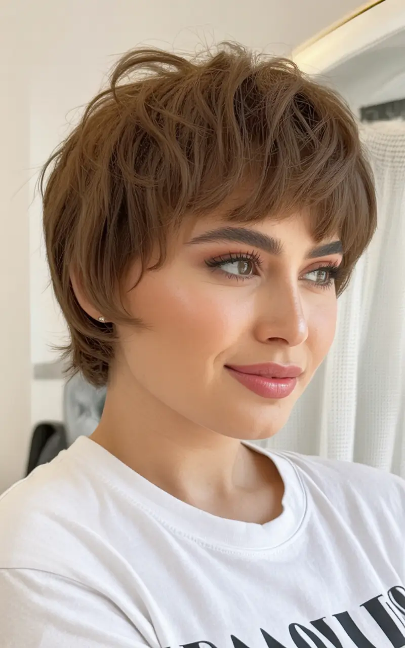 Fall short haircut Soft Mushroom Wolfcut with Layered Fringe