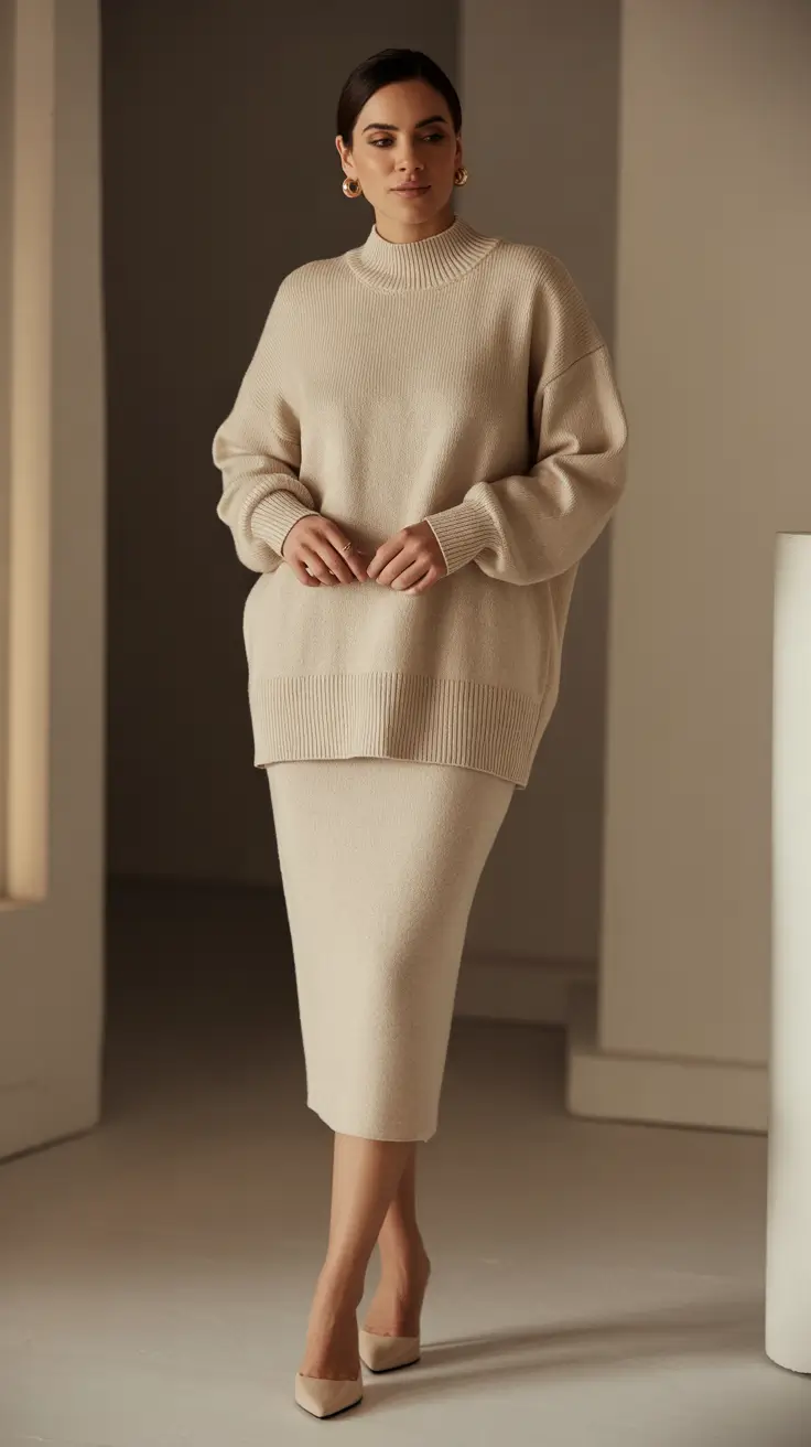 casual business casual Knit Co-Ord: Soft, Sculptural, and Elevated
