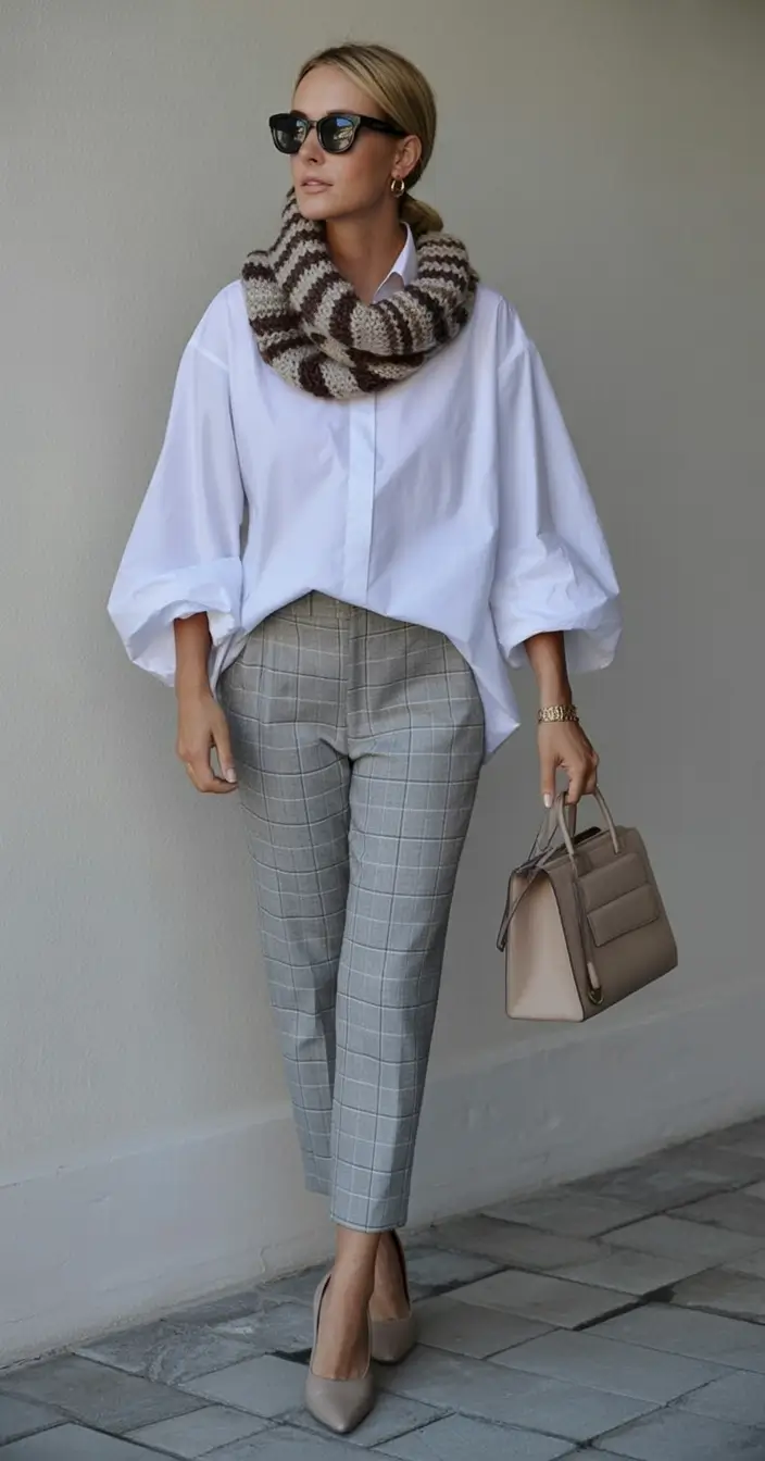 fall work outfits for women Tailored Neutrals With Unexpected Warmth