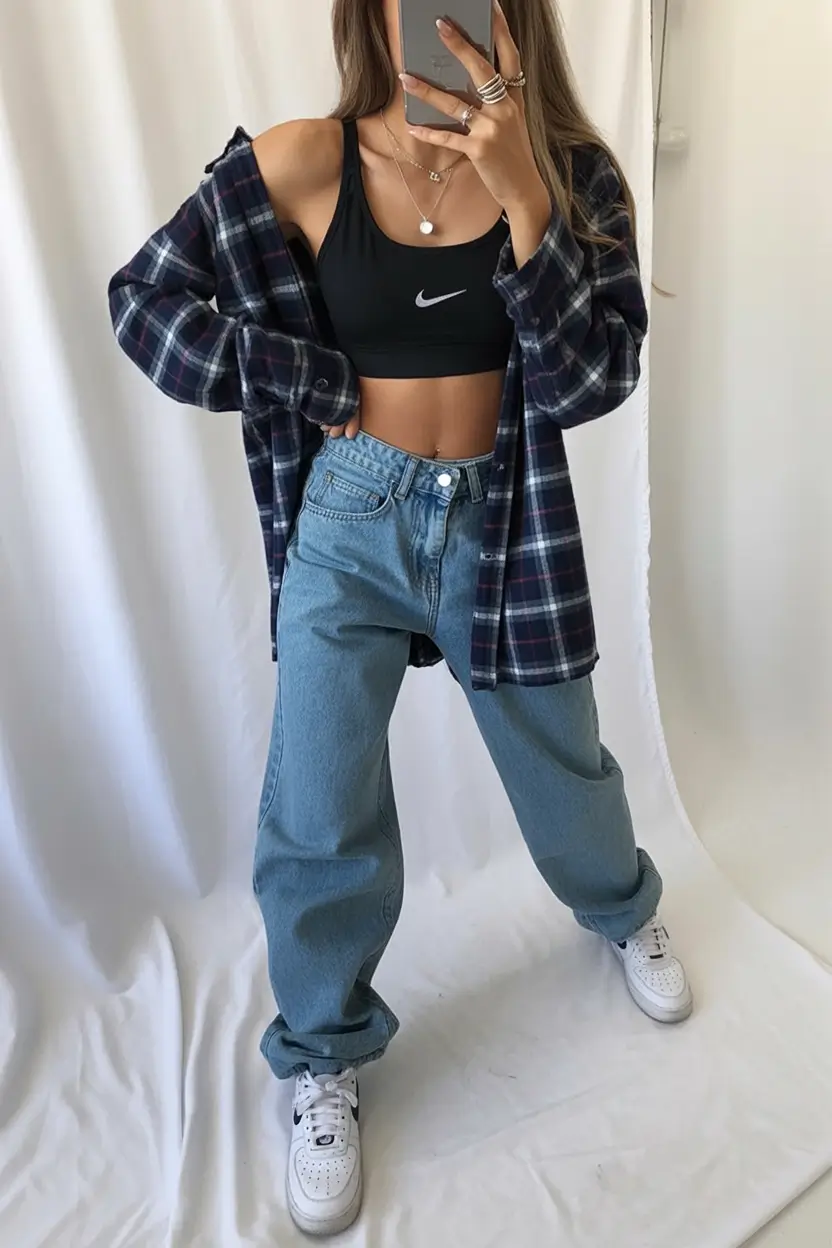 August outfits Flannel, Sportswear, and Denim Done Right