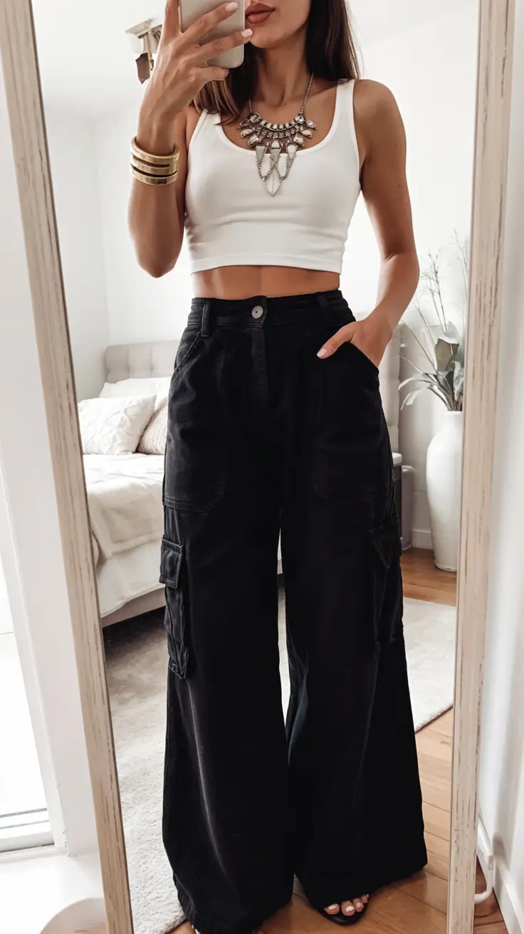 August outfits Laid-Back Luxe in Cargo Black