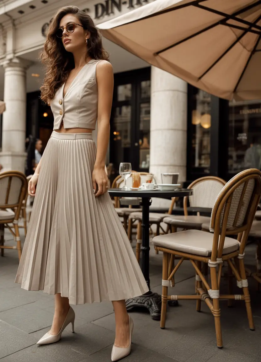 August outfits Parisian Pleats with a Modern Edge