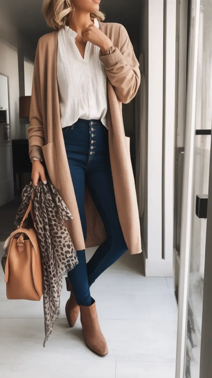 fall outfits for women over 40+Smart Layers and High-Rise Confidence