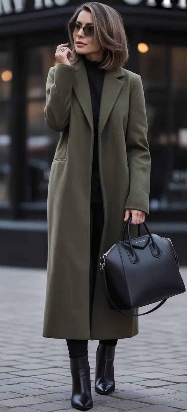 fall outfits for women over 40+Olive Minimalism for City Power Days