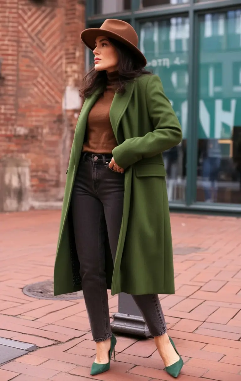 fall outfits for women over 40+Forest Tones and Tailored Elegance
