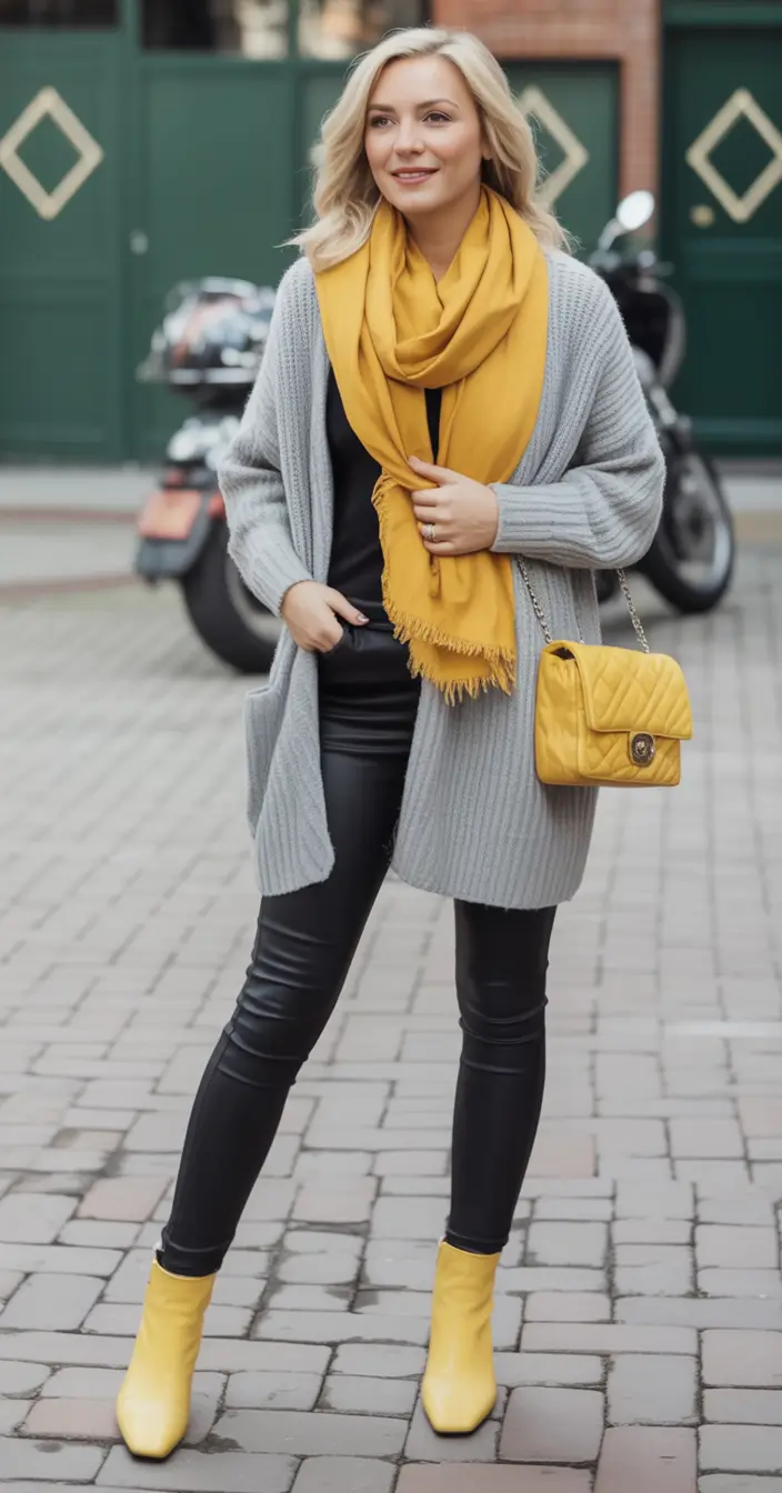 Street style autumn 2025 Golden Hour Cozy: Fall Layers With Pop