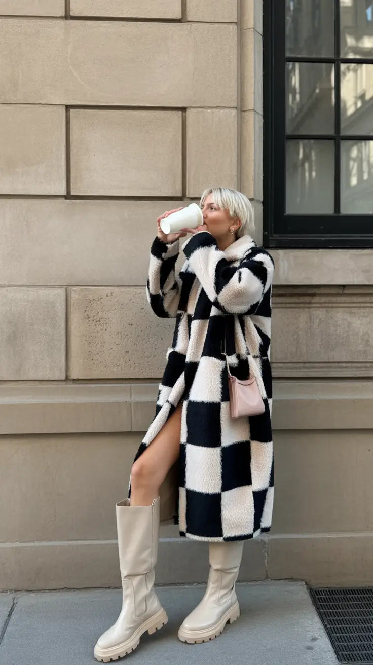 Street style cold weather 2025 Checkmate: Cozy But Cool