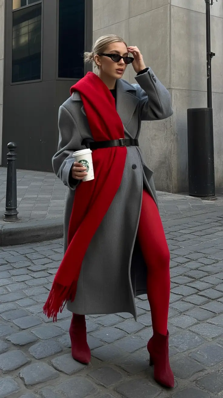 NYC fall outfits 2025 Power Red: When Minimalism Meets Boldness