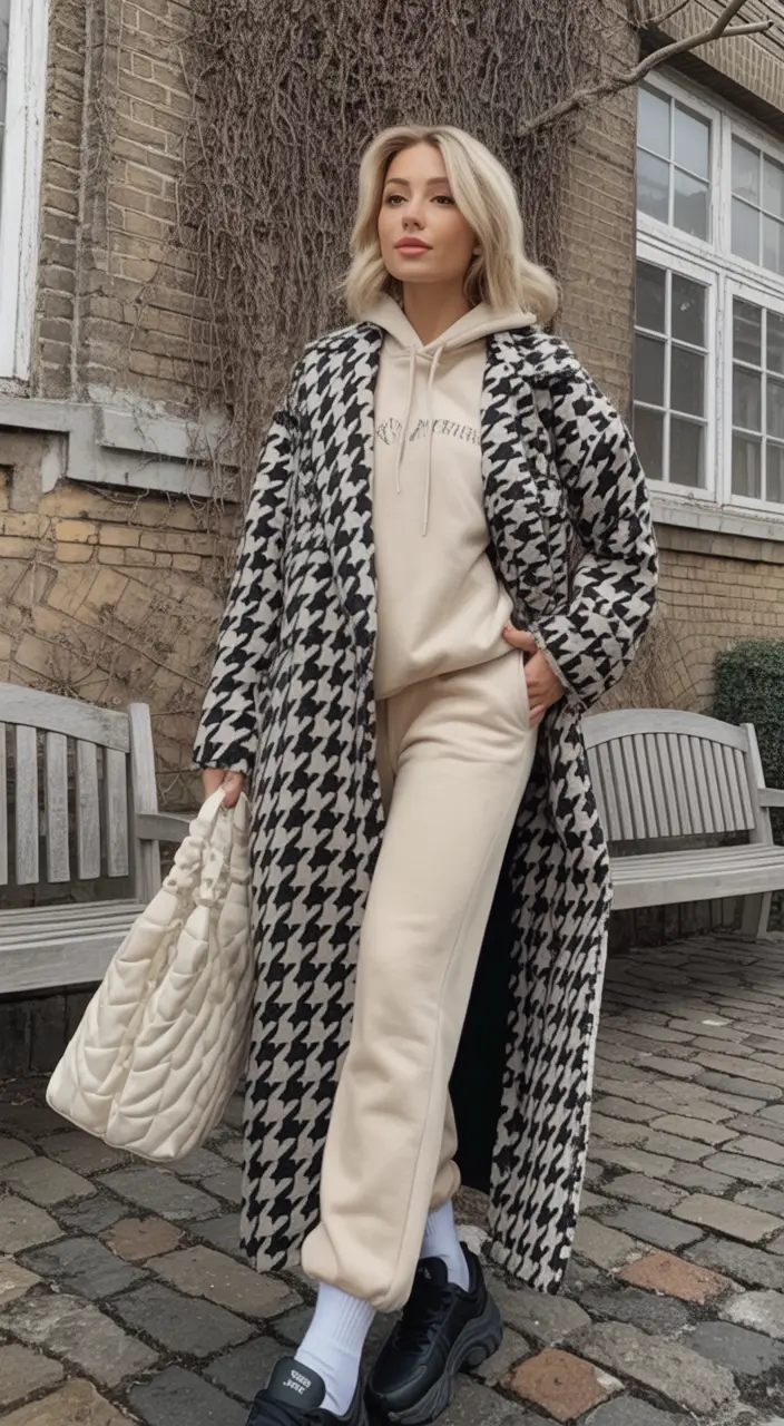 Street style casual 2025 Elevated Athleisure in Cream and Black