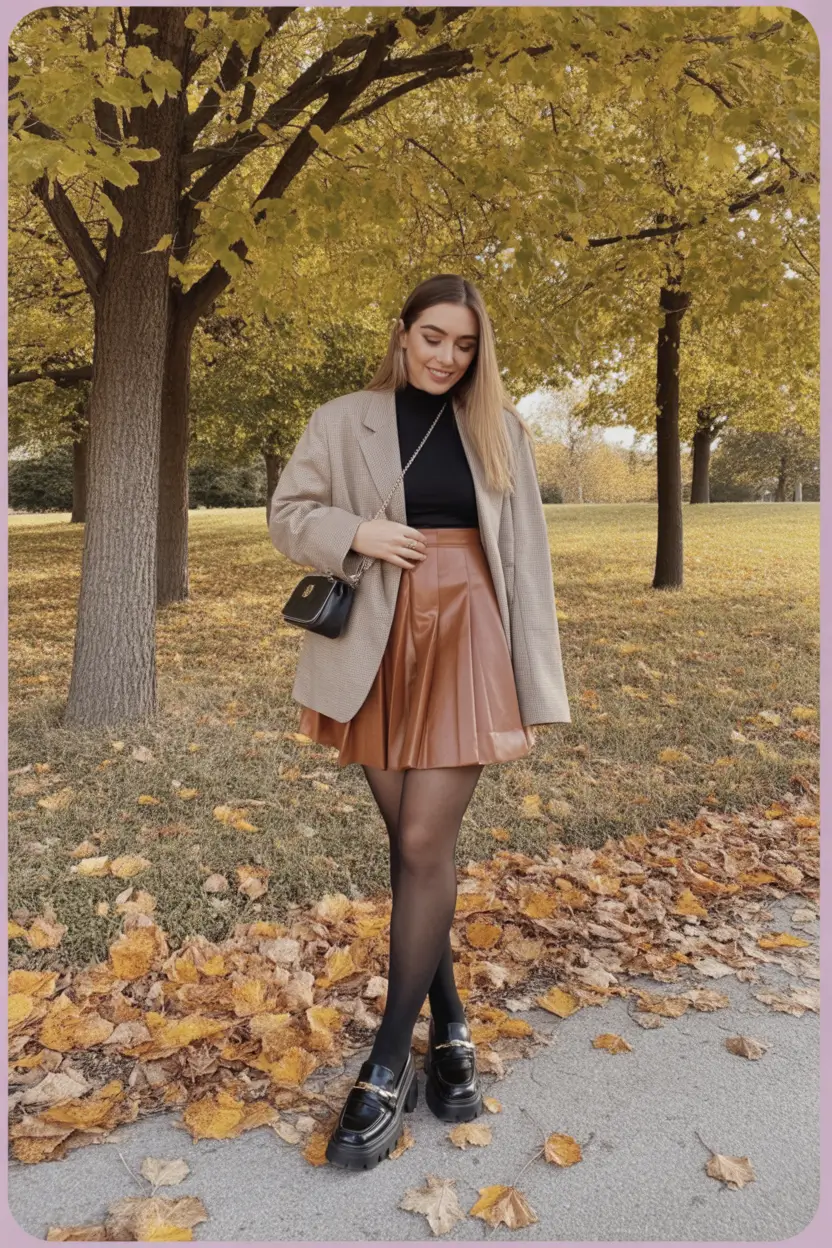 fall fashion outfits The Leather Mini Reboot
