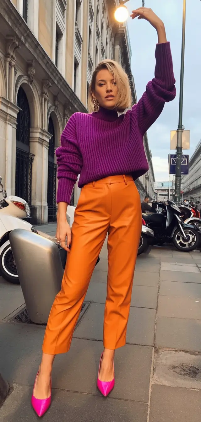 fall fashion outfits Color Clash Royalty