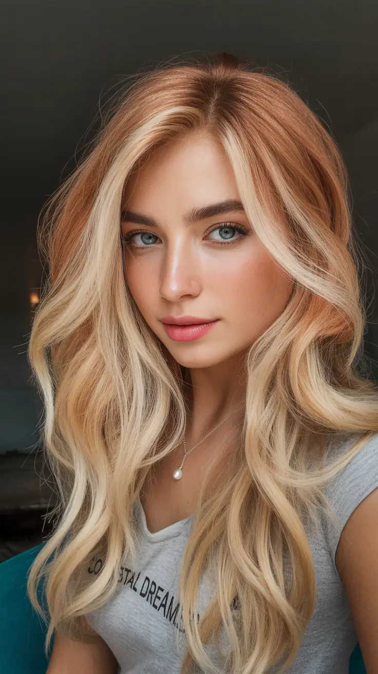 Warm fall hair color Strawberry Cream Blonde