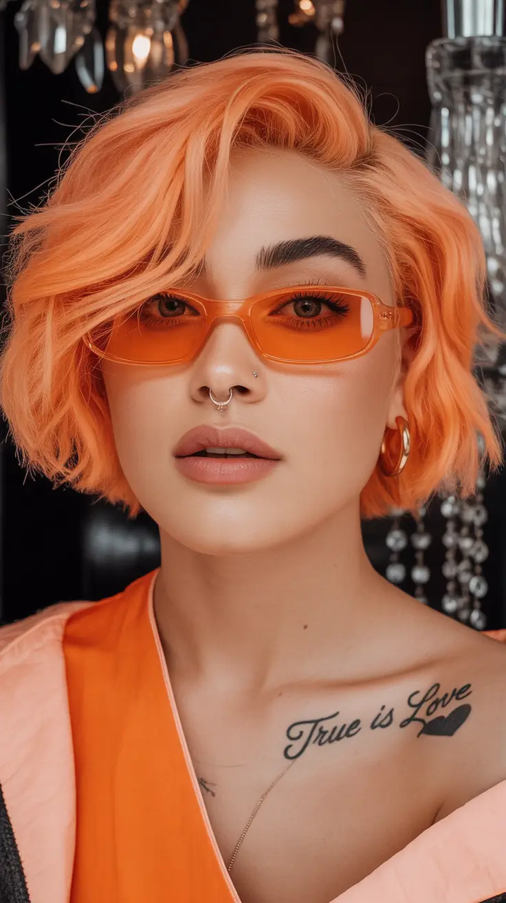 Warm fall hair color Tangerine Dream Bob