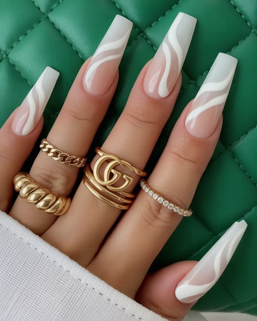 fall coffin nail White Wave Minimalism