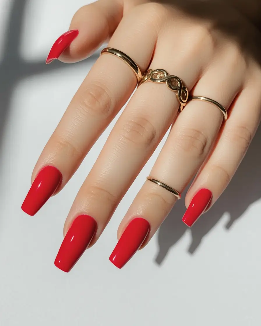 fall coffin nail Powerful Scarlet Red