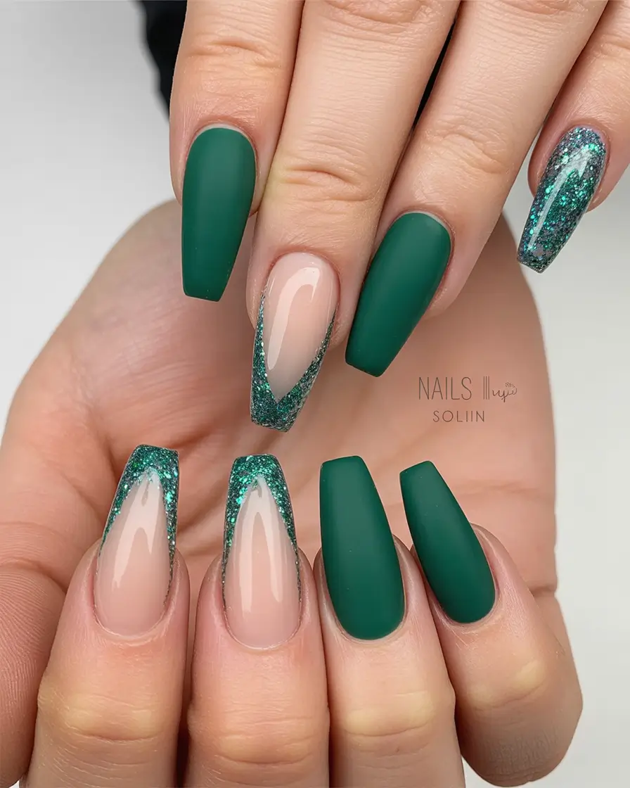 fall coffin nail Emerald Green Luxe