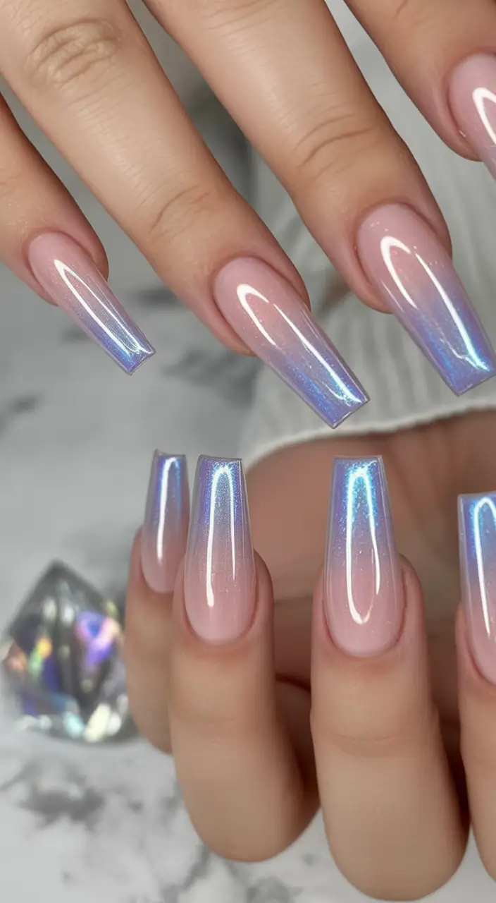 fall coffin nail Iridescent Lavender Glow