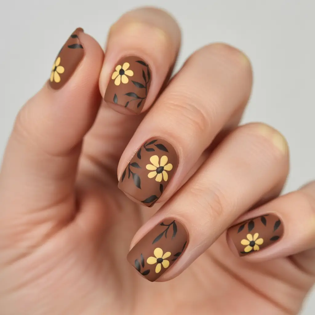 23 2025 Fall Nail Colors Trendy Shades – Matte Mocha Meadow