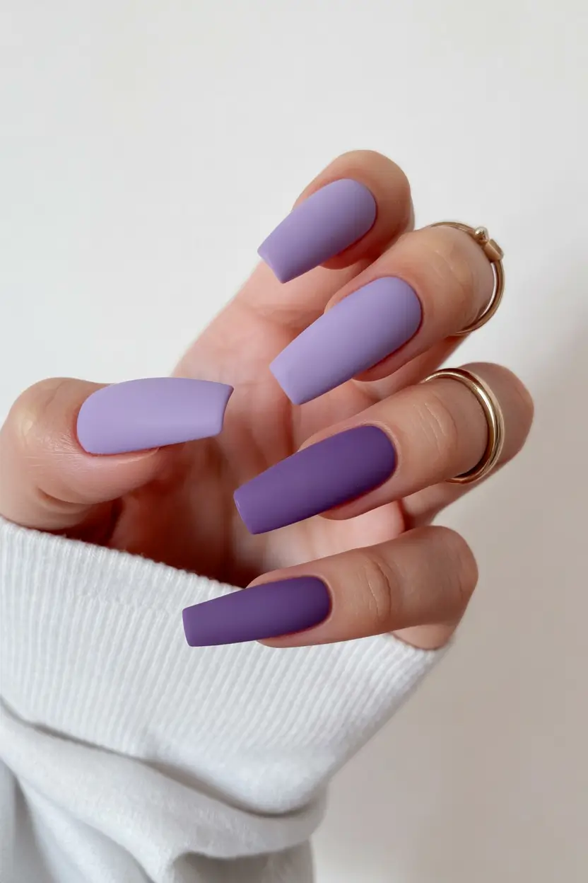 23 2025 Fall Nail Colors Trendy Shades – Plum Fog Gradient Matte