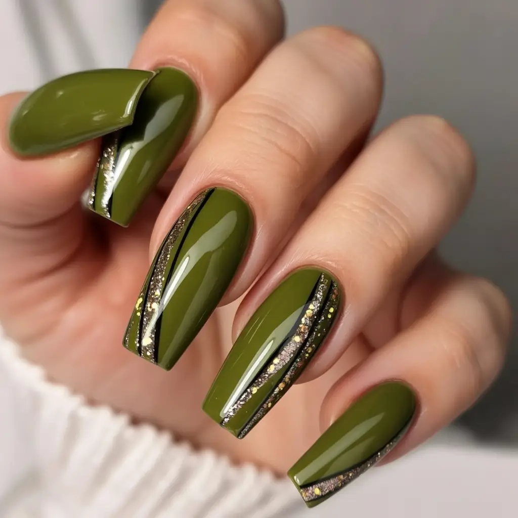 23 2025 Fall Nail Colors Trendy Shades – Gilded Olive Contour