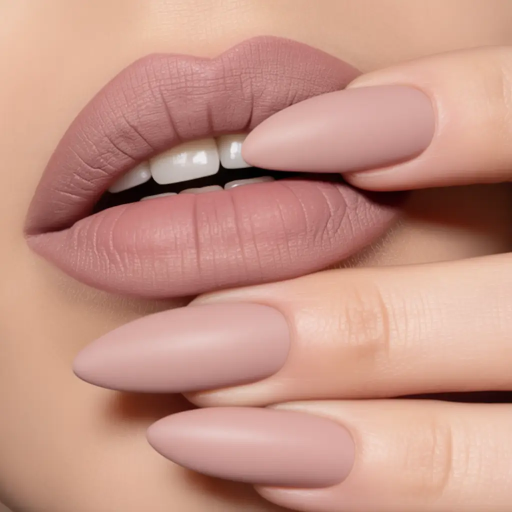 neutral fall nails Matte Mauve Harmony