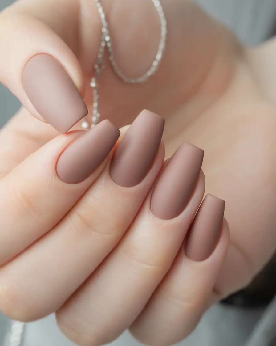 neutral fall nails Velvet Cocoa Squares