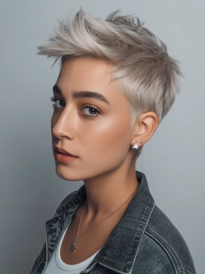 Fall Hair Colors for Warm Skin Tones+Platinum Pixie Chic