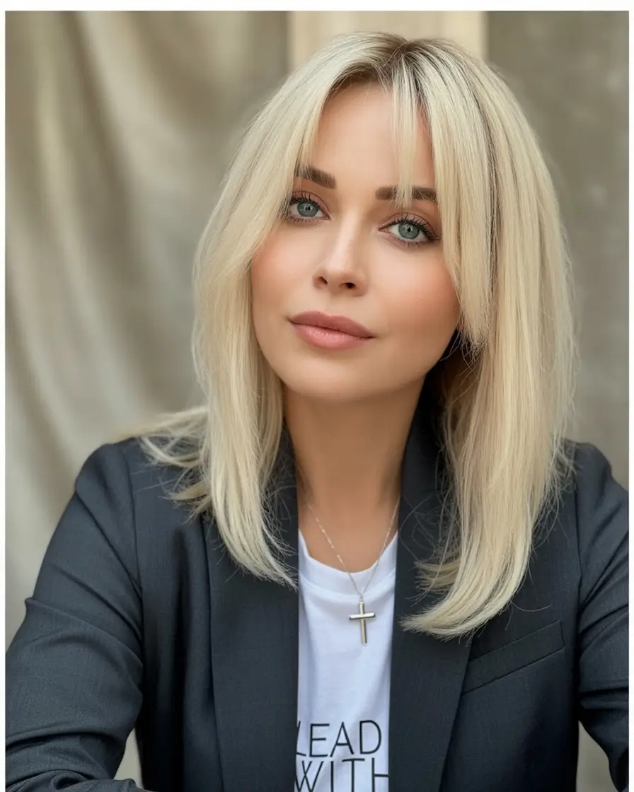Fall Hair Colors for Warm Skin Tones+Chic Vanilla Curtain Blonde