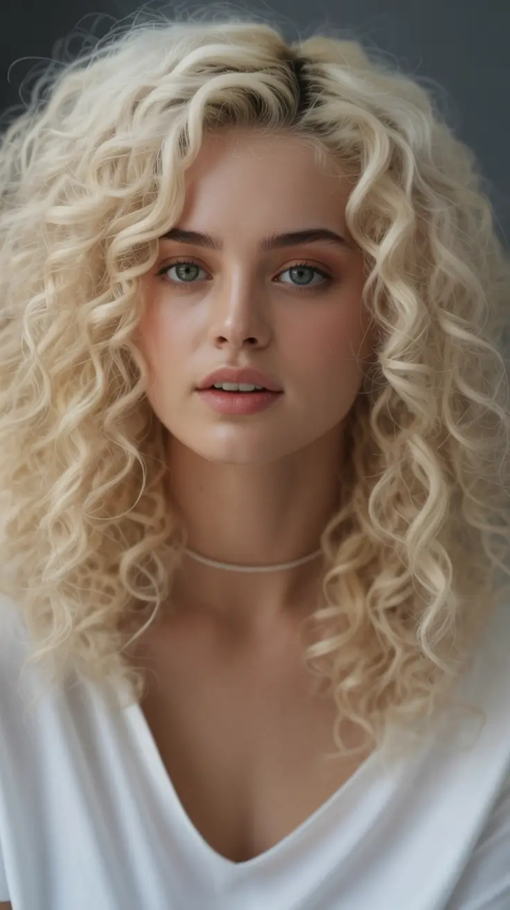 Fall round face haircut High-Volume Curly Shag with Tapered Ends